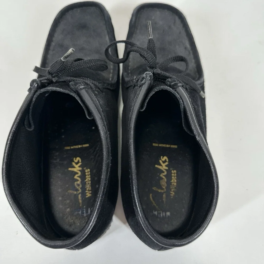 Clarks Wallabees‎ Chukka Crepe Black Leather Men's Size 12 Shoes Ankle